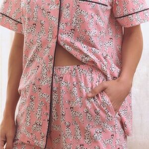 NWT Bed Head Pink Dalmatian Pajama Set